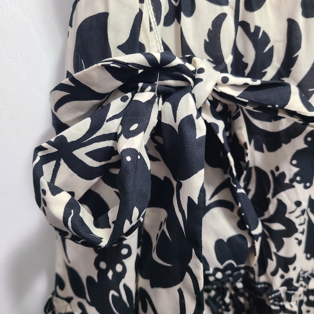 Ann Taylor Monochrome Floral Sleeveless Midi Dress 8P - Picture 7 of 16